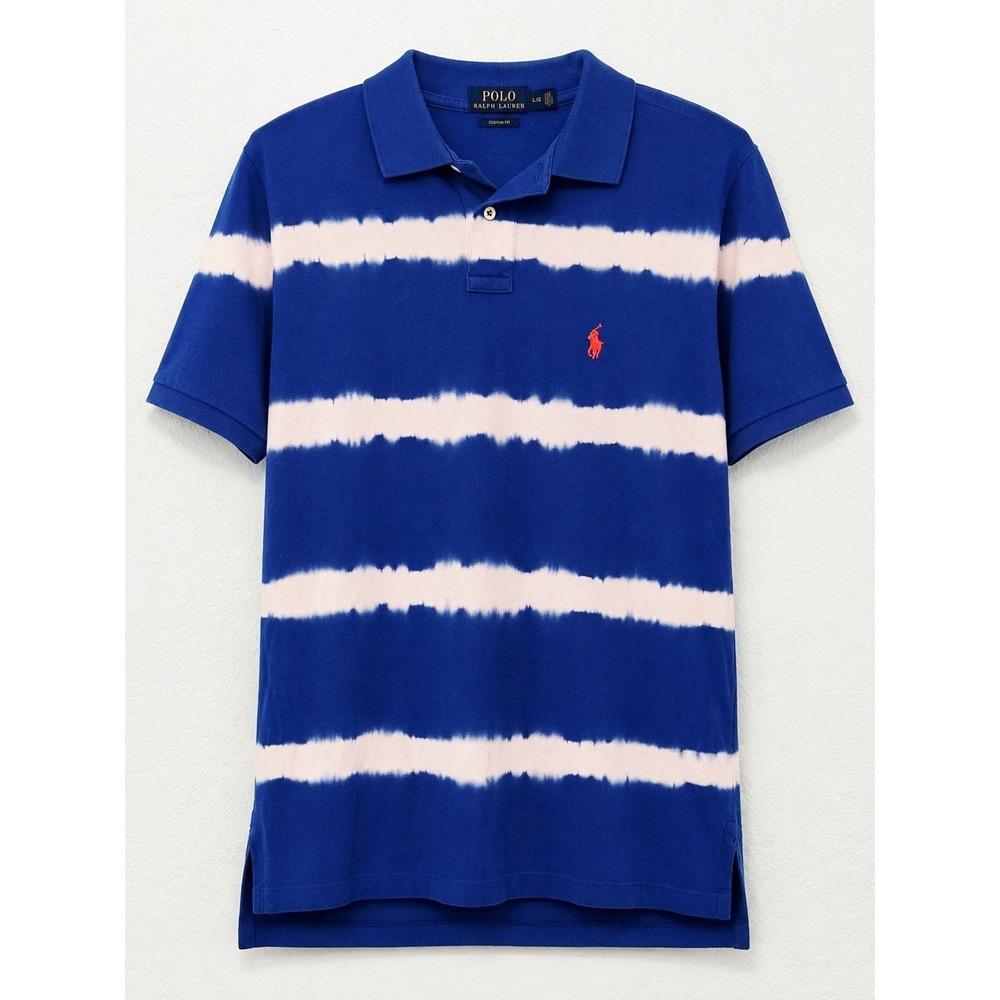 Polo Ralph Lauren Tie Dye Polo Shirt Custom Fit Pony Cotton Men's Large